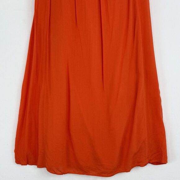 Ann Taylor Loft Pleated Long Maxi Skirt Orange Size 4 Lined - Picture 11 of 16